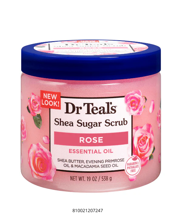Dr Teal's Shea Sugar Scrub with Rose Essential Oil & Macadamia OilDr